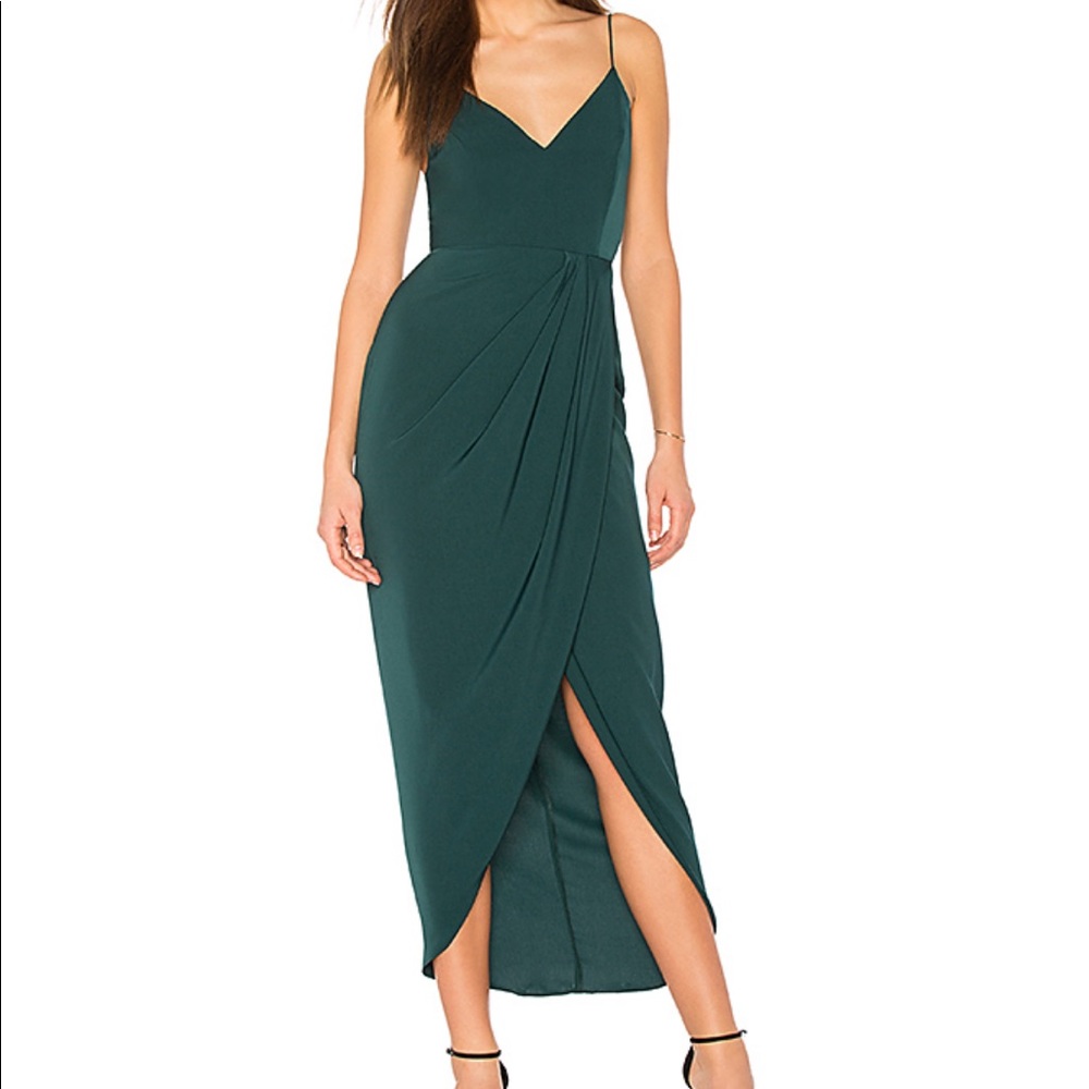 Shona Joy Cocktail Draped Dress in Seaweed